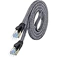 MORELECS Cat 7 Ethernet Cable 30 ft, Nylon Braided Cat 7 Internet Cable 30 ft Ethernet Cable RJ45 Network Cable Cat7 LAN Cable for PC Laptop Modem Router Cable Ethernet