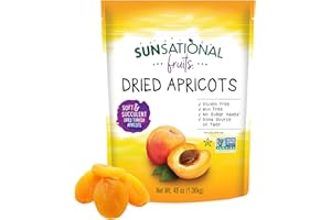 Sunsational Fruits Dried Apricots 48oz Bag | Purely Apricots - NO ADDED SUGAR, NON-GMO, GLUTEN FREE, NUT FREE, VEGAN, HALAL & KOSHER