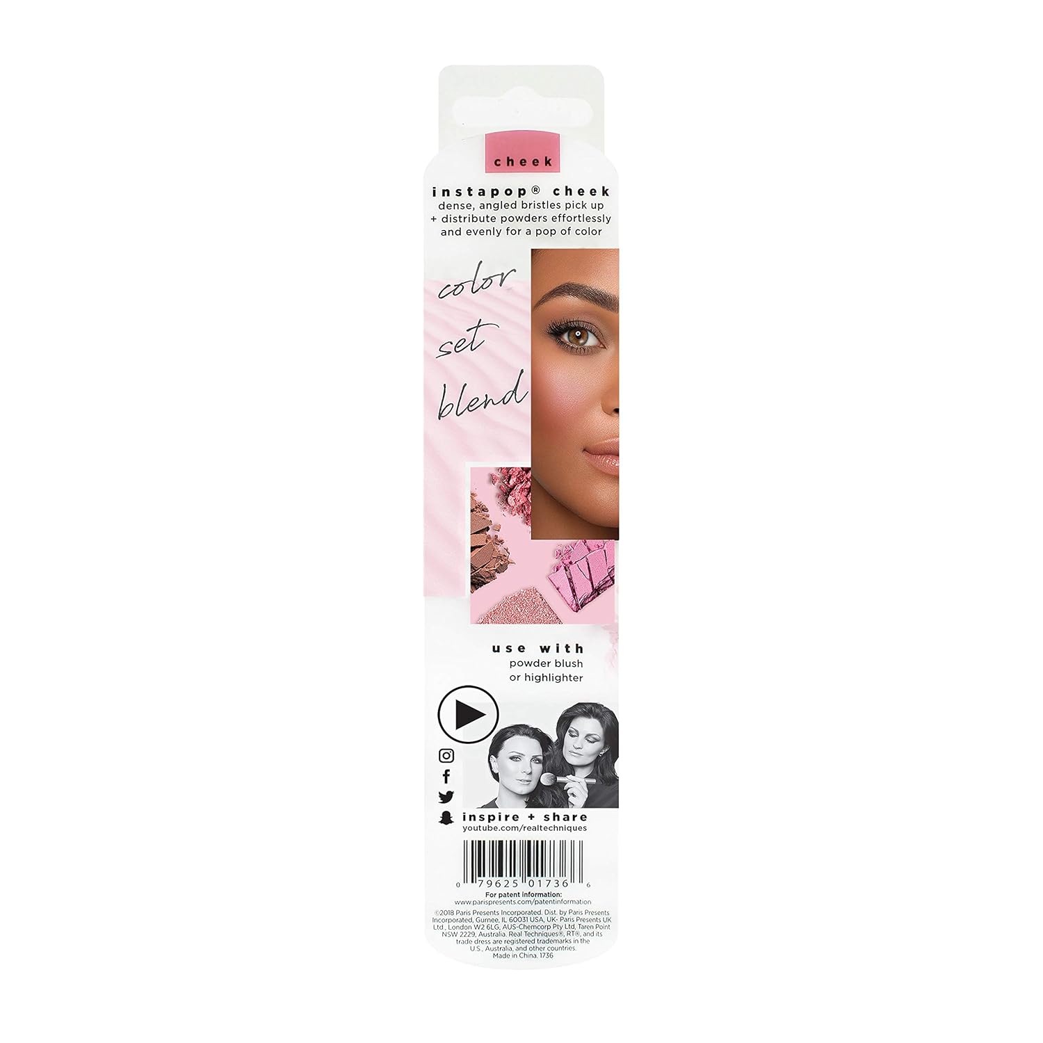 Real Techniques InstaPop Cheek Makeup Brush for Application of Loose Pigment Highlighter or Blush: Beauty
