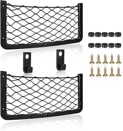 Einesin Storage Nets for Campervans Elastic Trunk Bag with Frame 2 Pack