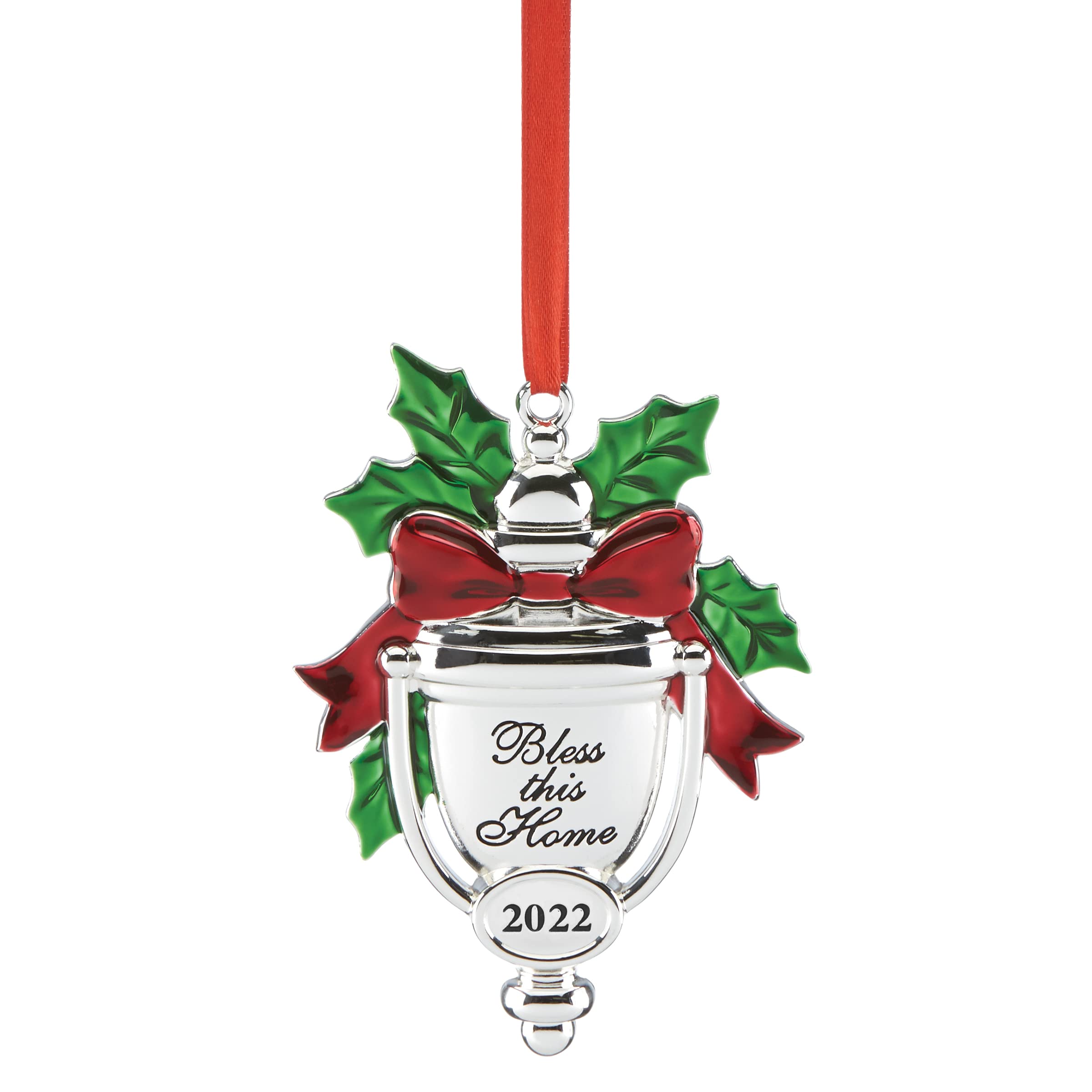 Lenox 2022 Bless This Home Ornament, stainless_steel, Metallic, 0.3