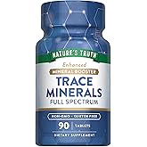 Nature's Truth Trace Minerals Supplement with Iodine | 90 Tablets | Enhanced Mineral Booster | Non-GMO & Gluten Free Supplement
