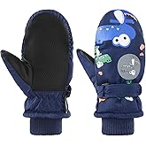 American Trends Toddler Winter Mittens Waterproof Boy Ski Gloves Warm Fleece Snow Mitten for Baby Boy Girl Cold Weather