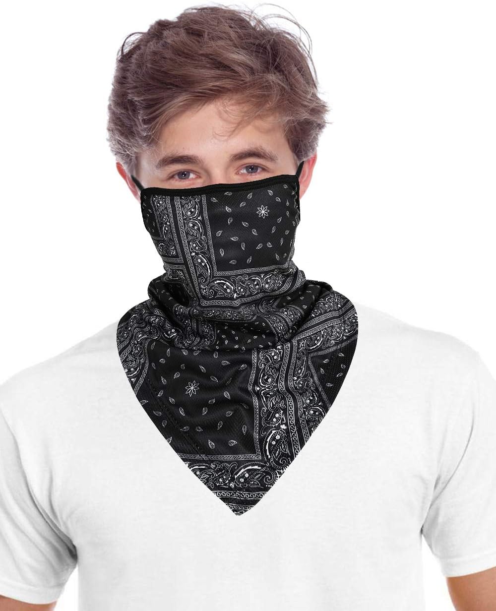 Bandana para mujeres hombres y mujeres con trabillas para la cara