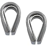 US STAINLESS Stainless Steel 316 5/16" (8mm) Wire Rope Thimbles Heavy Duty Marine Grade for Rope Size 5/16" 2 Pieces