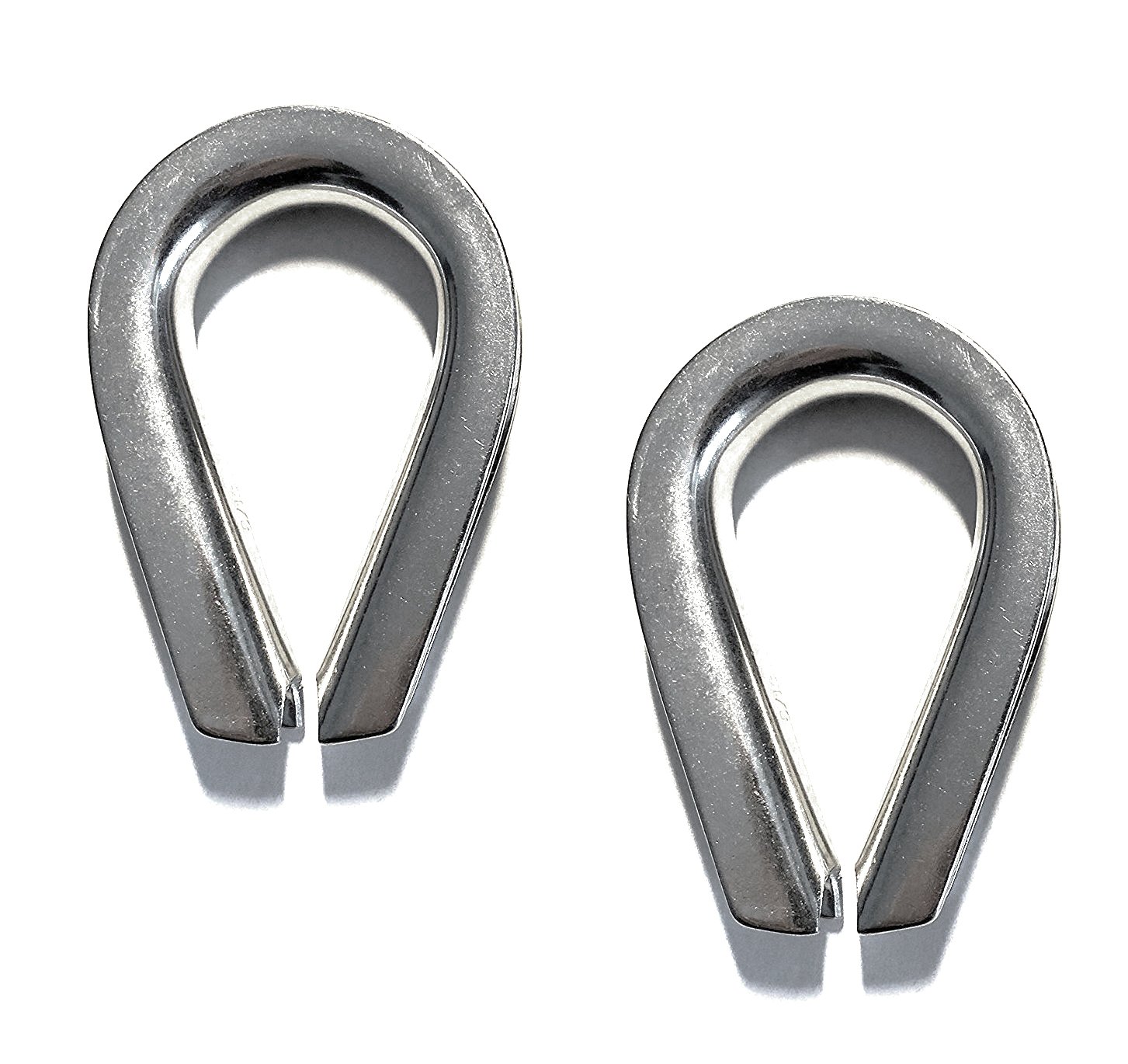2 Pieces Stainless Steel 316 5/16" (8mm) Wire Rope Thimbles Heavy Duty