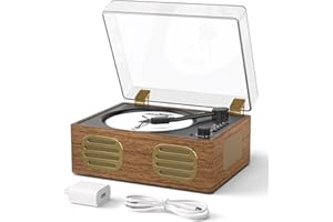 MANGOSTAN Walnut Wood CD Player with Speakers, Bluetooth Retro Portable Music Player for Home, Wired & Remote Control
