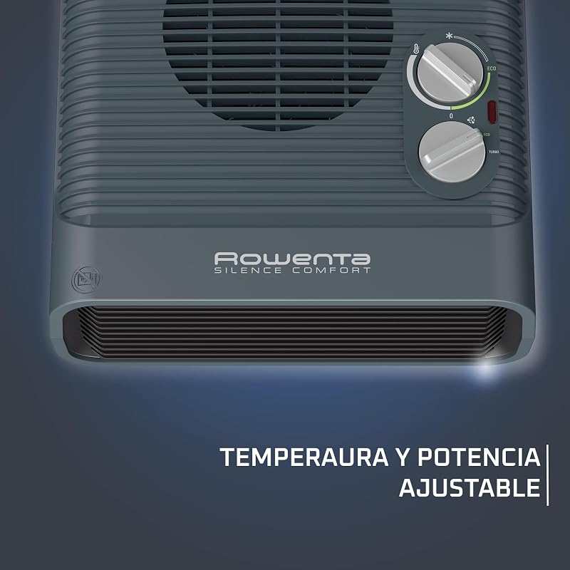 Rowenta comfort silence - aquecedor comfort compact 2400w, função silence, 2 velocidades, termostato mecânico função antigelo, ventilador de ar frio, evita superaquecimento, compacto, so5115