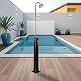 Timoau 7 Ft 5.3 Gallon Solar Heated Shower w/Shower Head for Poolside Pool Spa Backyard Beach, Black Style 3