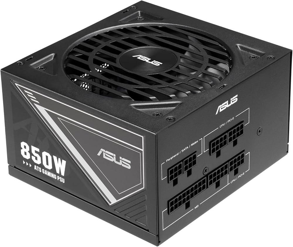 ASUS 850W ATS Gold Gaming Power Supply 80 Plus Gold Low ESR Capacitors