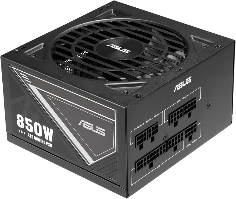 ASUS 850W ATS Gold Gaming Power Supply 80 Plus Gold Low ESR Capacitors