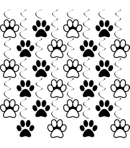 Duraaamo 8 Pack Dog Party Banner - Pink Paw Print Paper Garland For Pet Birthday, Baby Shower, Let's Pawty Decorations 7 thumbnail image