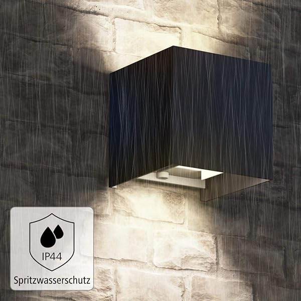 Hama LED Wandleuchte fr innen und auen dimmbare Smart Home Lampe fr Alexa und Google Assistant Sprachsteuerung u per App Auenleuchte mit Schutzklasse IP44 2700K bis 6500K schwarz