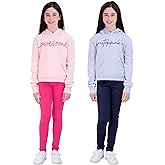 Marika Girls Athletic Fleece Hoodie and Legging Set Active Sweatshirt and Pants Outfit for Girls