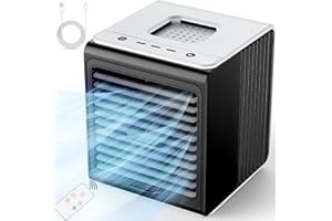 FANCOLE Personal Air Conditioner, 3-IN-1 Portable AC with Remote Control, 3 Speeds, USB Powered Small Air Cooler, Quiet & Powerful Cooling Fan, Mini Evaporative Air Cooler for Room, Car, Bedroom, Desk