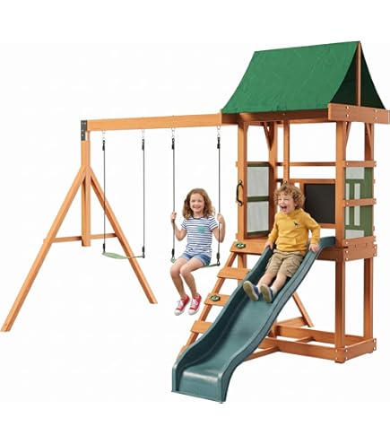 Amazon.com: SunSwell Wood Swing Sets for Backyard - Playground