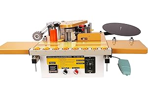 Edge Banding Machine, Portable Woodworking Edge Bander Curve Straight, Dual-Side Glue Application, Automatic Tape Breaking&In