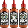 Melinda’s Ghost Pepper Wing Sauce - 12 Oz, 3 Pack - Gourmet Spicy Hot Sauce - Made with Fresh Ingredients, Ghost Peppers (Bhut Jolokia), Habanero Pepper, Carrot, Garlic, Lime - Vegan, Gluten Free