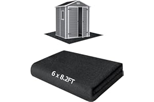 RUNZEG Outdoor Storage Shed Floor Mat, 6 * 8.2FT Waterproof Washable Garden Flooring Pad with Non Slip Backing, Soft Furniture Patio Covering Carport dust Oil Mat-Tool Shed, Storage Shed Not Included
