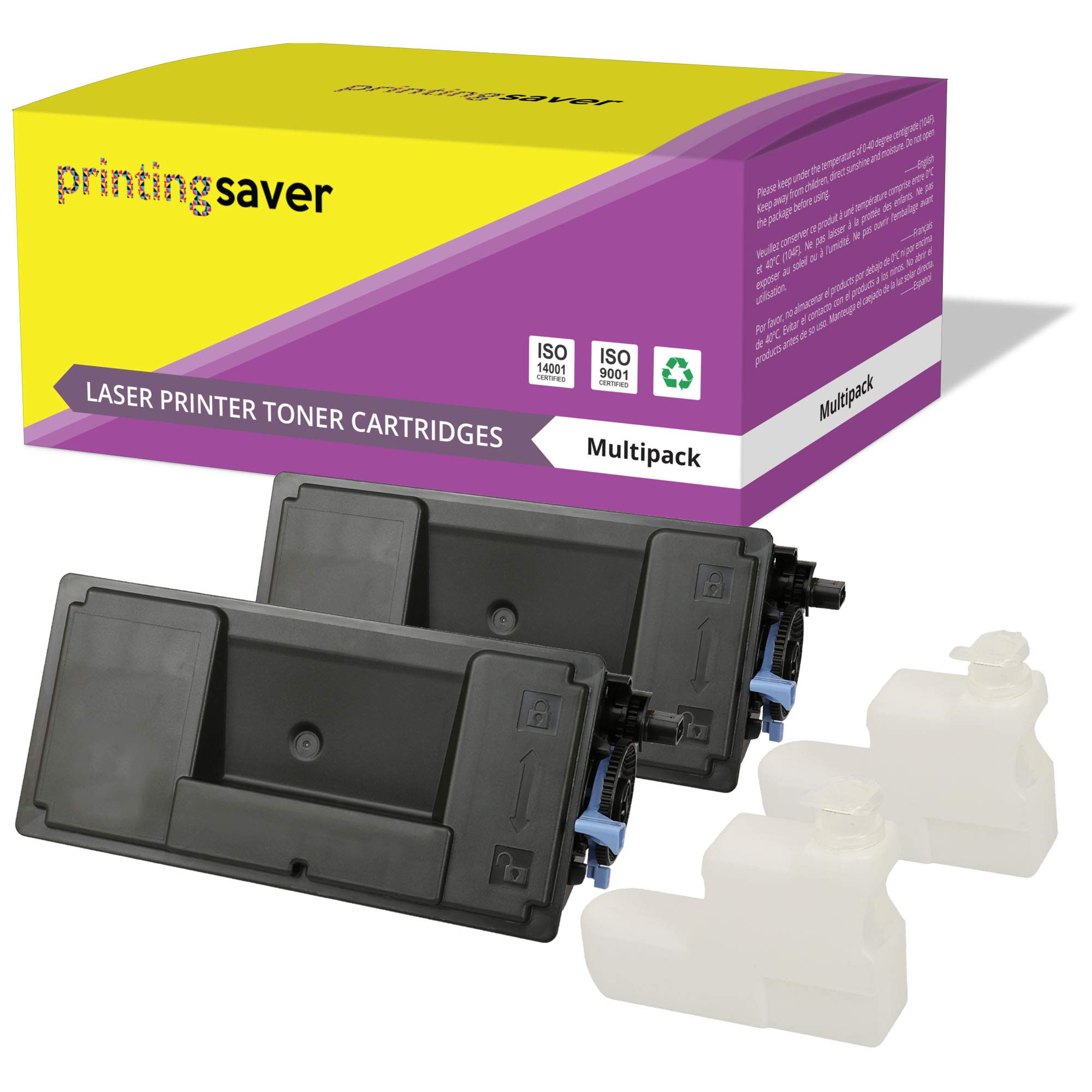 Printing Saver 2x BLACK compatible toners for KYOCERA ECOSYS P3045dn, P3050dn, P3055dn, P3060dn printers