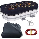 Pool Leaf Net Cover 12x24 Oval Above Ground with Winch and Cable | 0.15" Dense Durable Black Mesh Swimming Pool Net Cover For Leaves and Debris Tear Resistant, UV Resistant, and Reatherproof