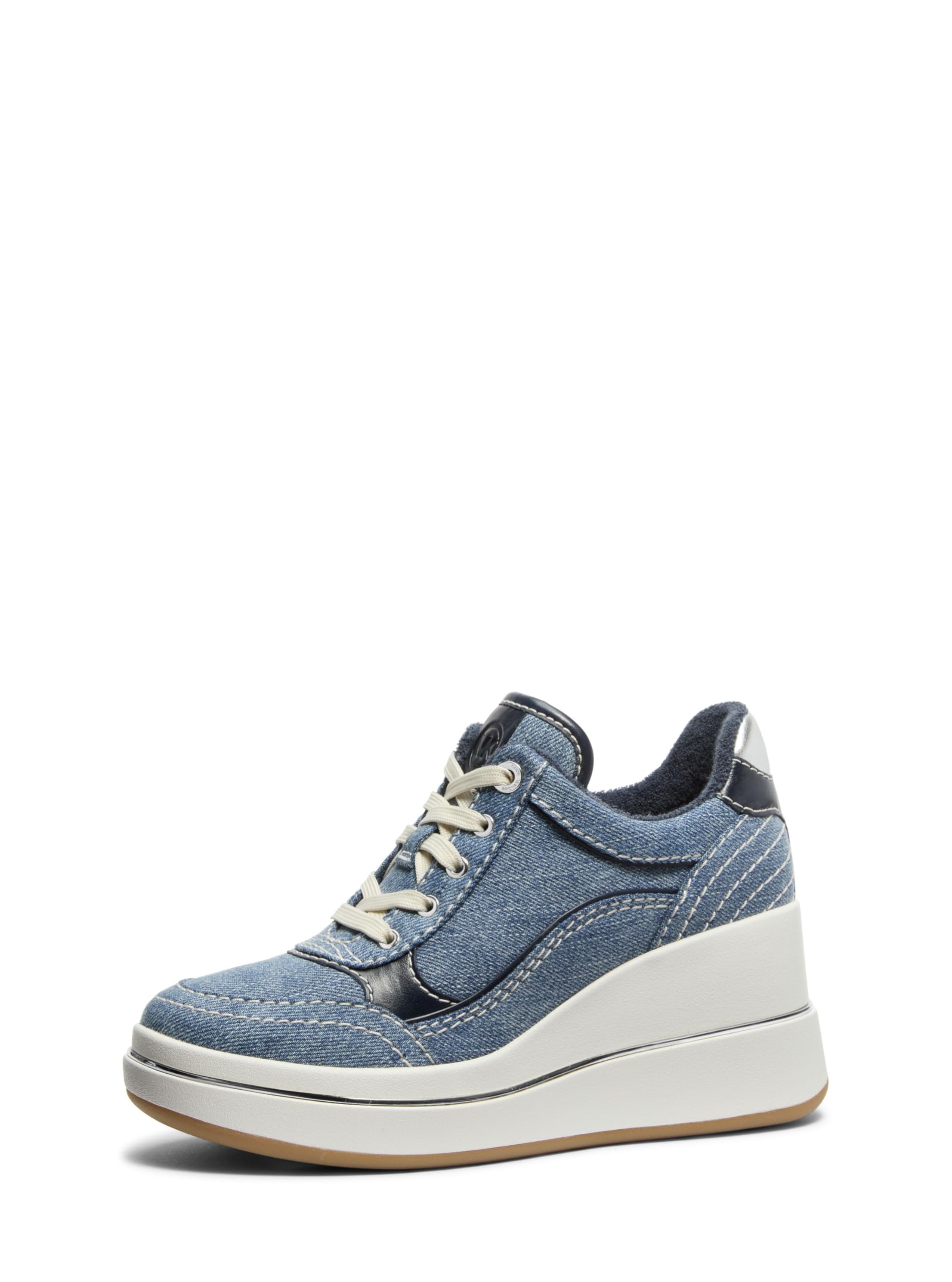 Michael Kors Women’s Emmy Wedge Trainer, Denim/New Horizon Wash, 6.5