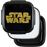 Yoobi x Star Wars Black Bento Box &amp; Ice Pack, 3-Compartment, Leakproof | 3-Compartment Design, Leakproof, BPA &amp; PVC Free, Dishwasher &amp; Microwave Safe, Licensed Character Design