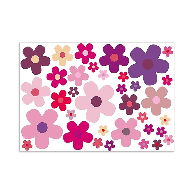 Aufkleber-Set Blumen Blümchen lila I Flower-Power Sticker für Roller Fahrrad Notebook Laptop Handy Auto-Aufkleber I wetterfes