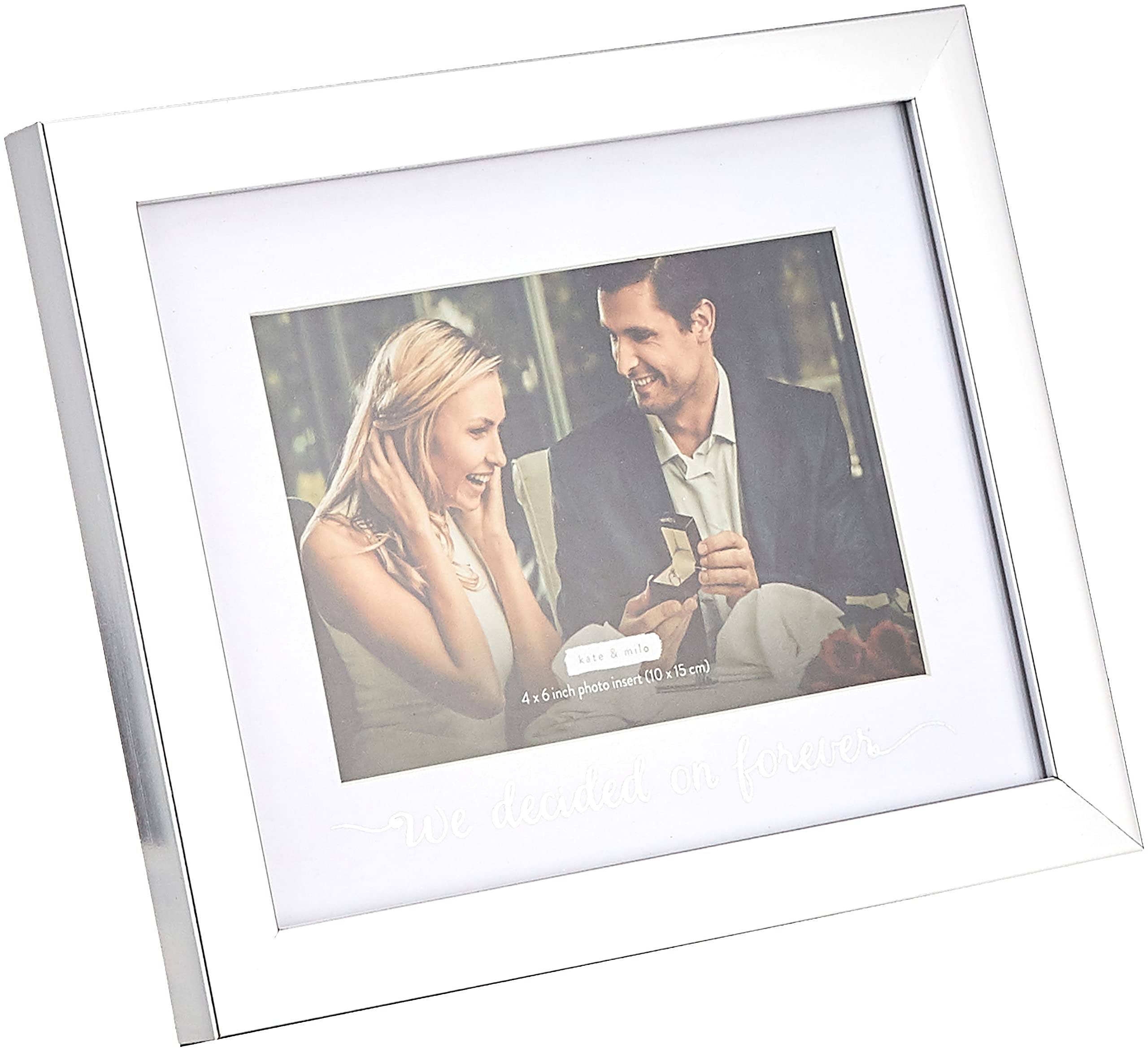 Kate & Milo 'We Decided On Forever' Keepsake Photo Frame, Wedding Picture Frame, Newlyweds Gift, Silver