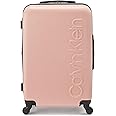 Calvin Klein Women's Hard Side Upright Luggage Spinner Light Weight Suitcase, Mellow Rose, Medium