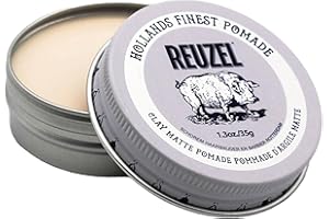 REUZEL Clay Matte Pomade, Medium All Day Hold, Water Soluble Styling, Matte Finish and Flake Free, Easy To Wash Out, For All Hair Types