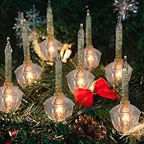 Christmas Gold Bubble Lights - 8.8 Ft Traditional Outdoor String Lights With 10 Gold Fluid Bulbs, UL Listed For Holiday Decor