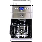 Kenmore Elite Grind And Brew Coffee Maker - Burr Grinding Ground Coffee Bean Hopper With Drip Pot, 12 Cup Capacity, Programma