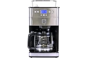 Koolatron Kenmore Elite Grind and Brew Coffee Maker - Built-In Grinder, Automatic Drip Coffee Machine, 12 Cup Programmable Brewer, Bean Grinder and Ground Coffee Brewer, Cafetera con Molino Integrade