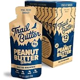 Trail Butter Lil&rsquo; Squeeze Nut Butter Energy Pouches, 1.15oz (12-Pack) &ndash; Real Food Endurance Fuel, Protein Snack for Hiking, Running, Cycling &amp; Travel &ndash; 6g of Protein per Pouch &ndash; Salted Brownie Peanut