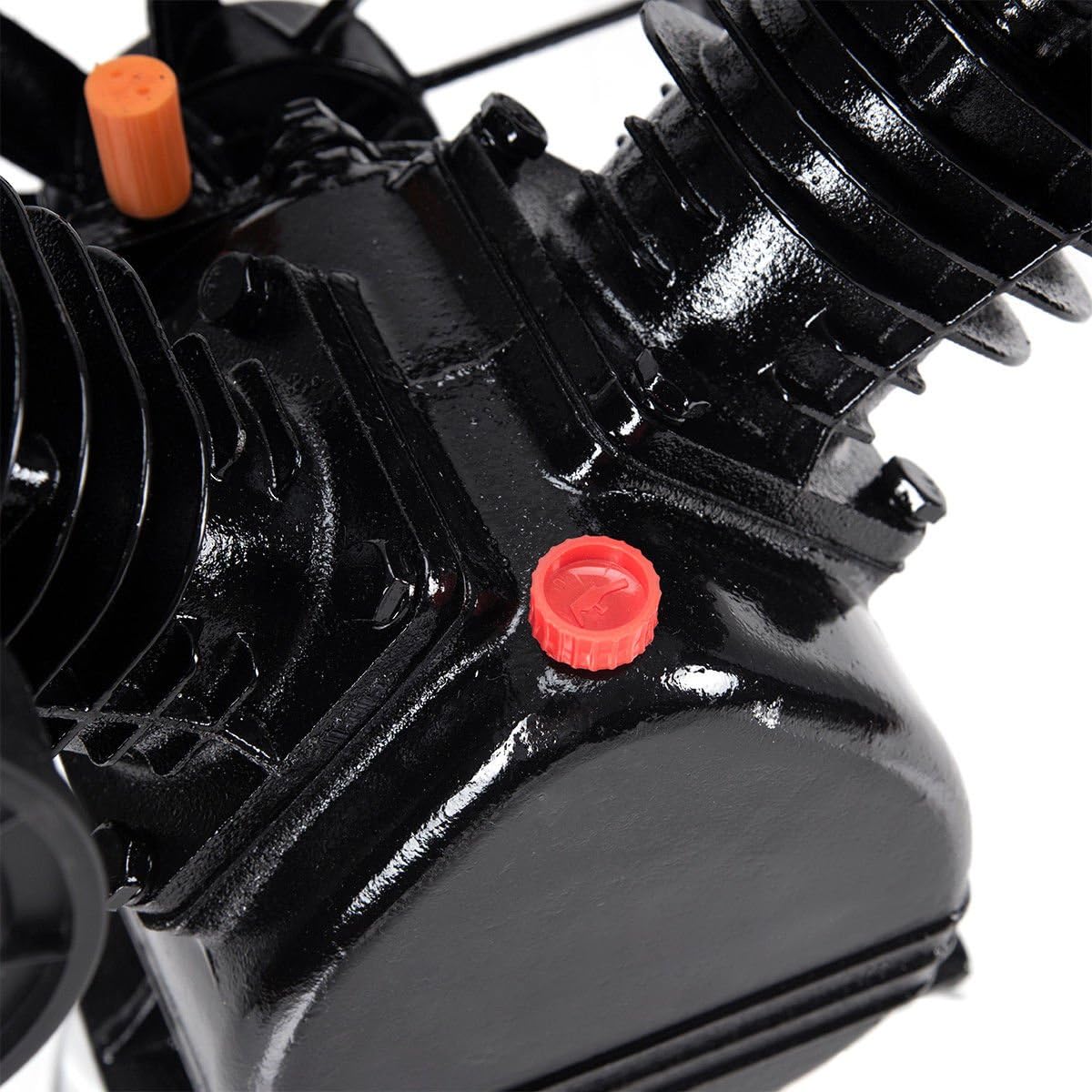 Goplus 3HP 2 Piston V Style Twin Cylinder Air Compressor Head Pump (Black): Home Improvement