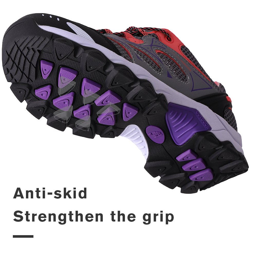 Camel Men/Women Hiking Shoes Lightweight Non-Slip Mesh Boots Trail Running Sneaker 8US 39 Grey/Pink