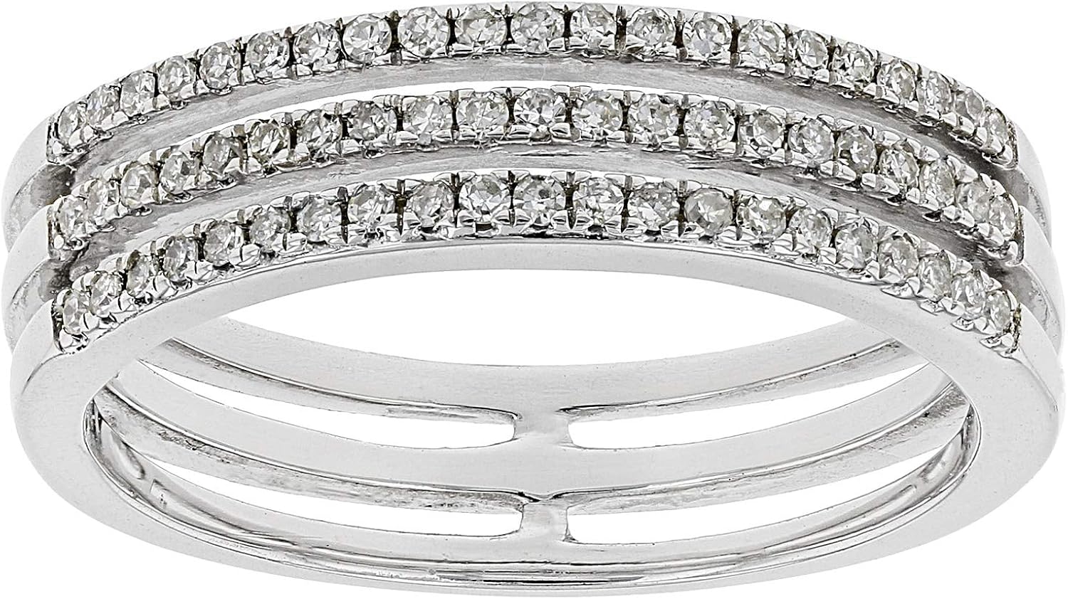 JTV White Diamond Rhodium Over Sterling Silver Ring 0.25ctw Amazon.co.uk Jewellery