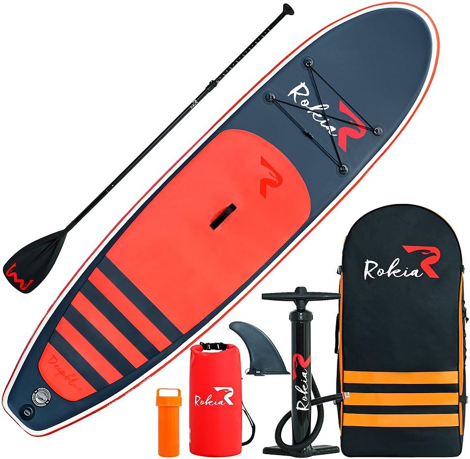 Rokia R 10.6 Feet Inflatable SUP Stand Up Paddle Board (6 Inches Thick) iSUP for Fitness, Yoga, Fishing on Flat Water
