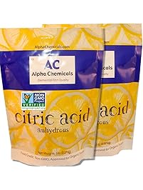 Non-GMO Project Verified Citric Acid - 10 Pounds (2-5 lb bags) - Organic, 100% Pure - Alpha Chemicals