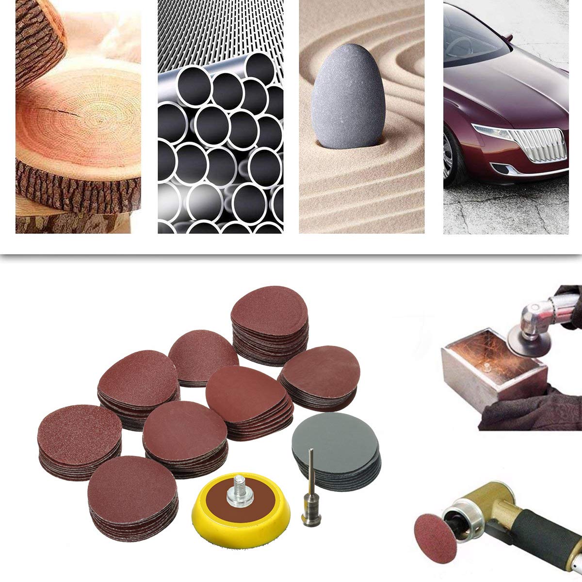 SAFETYON 102pcs Sandpaper Set with Backing Pad 1 Inch, Sandpaper 80 - 5000g, Sanding with Sanding Pad and Shaft