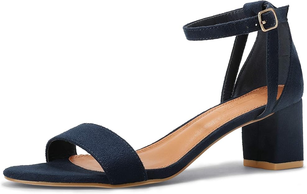 low block heel sandals blue