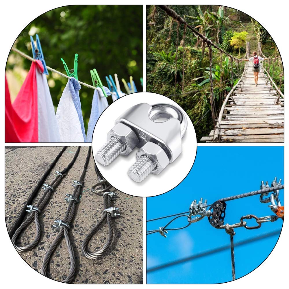 Bow Rope clamp Wire Rope Cable Clamps M6 Stainless Steel Cable Clamps U ...