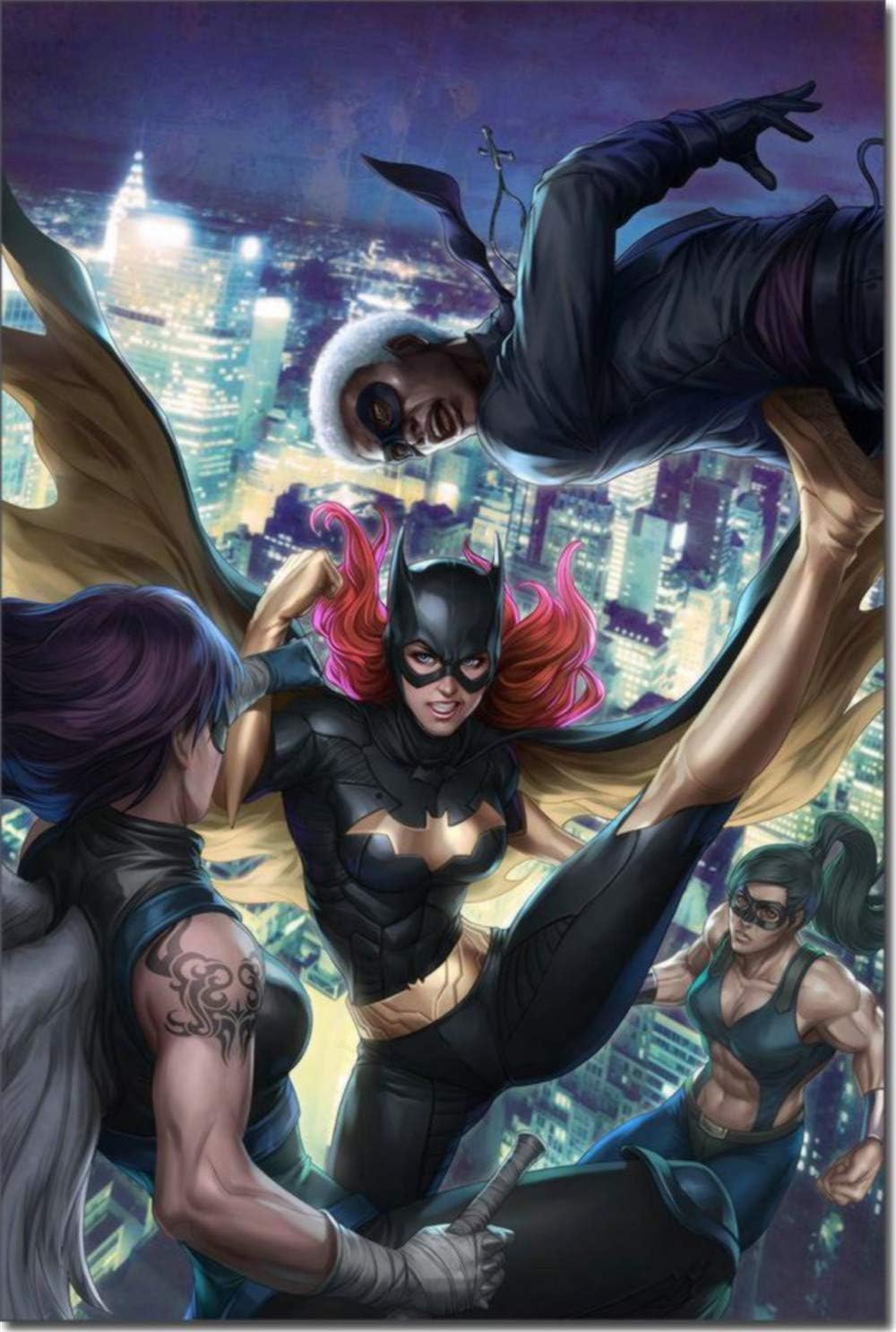 lihuaiart Batgirl Poster Wall Art Home Wall Decorations for Bedroom Living Room Oil Paintings Canvas Prints 16x24inch-182