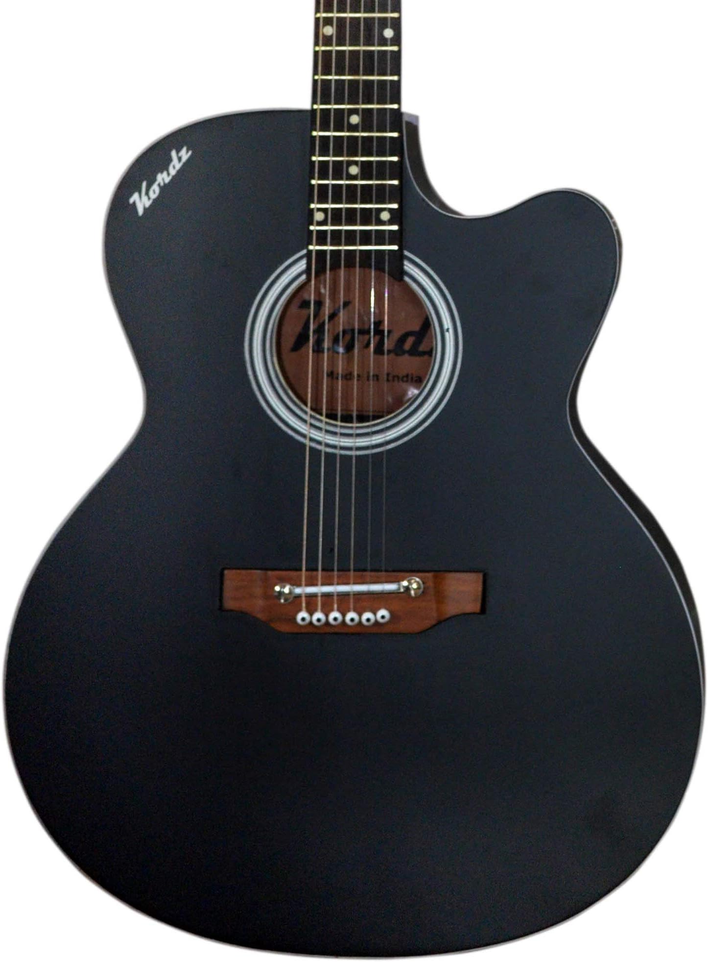 Kordz Luana Black Matt Rosewood Fretboard Acoustic Guitar With Bag,Strap,1 Set of Extra Strings and 2 Picks V2