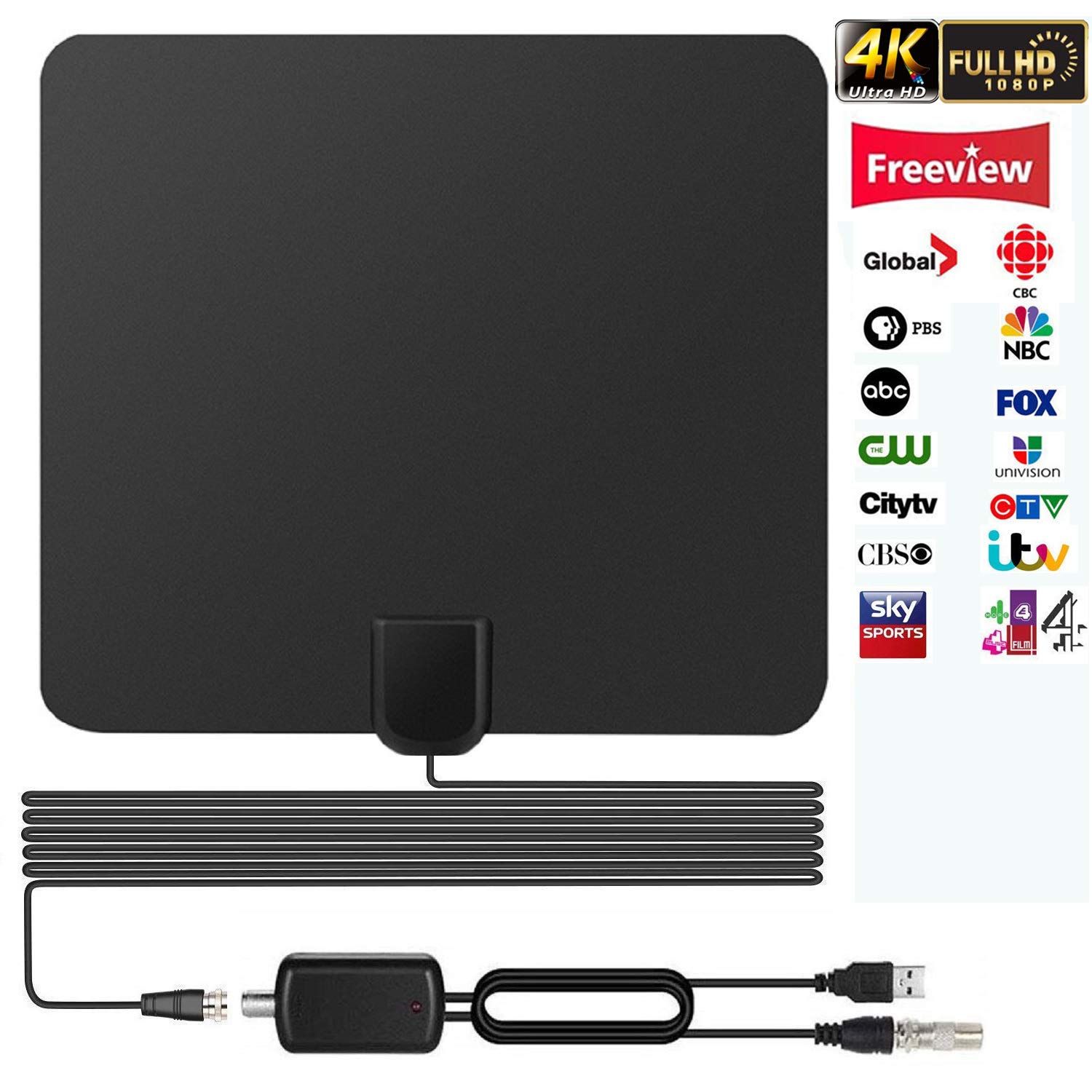 Antenne TV Intérieur Puissante, Antenne TNT avec Aplificateur de