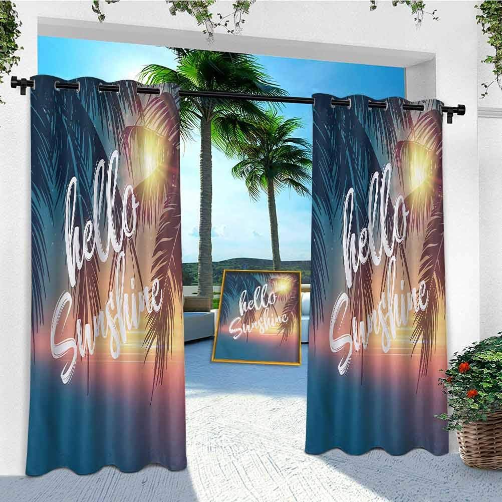 Curtain Lights Outdoor, Dreamy Tropical Beach with Abstract Sunset and