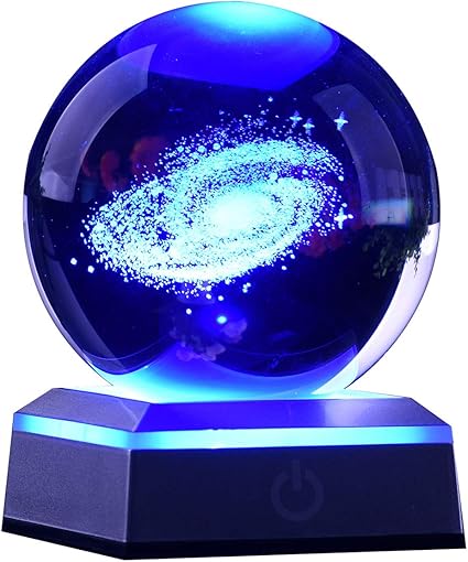 Amazoncom Aircee 3d Model Of Galaxy Crystal Ball With Led
