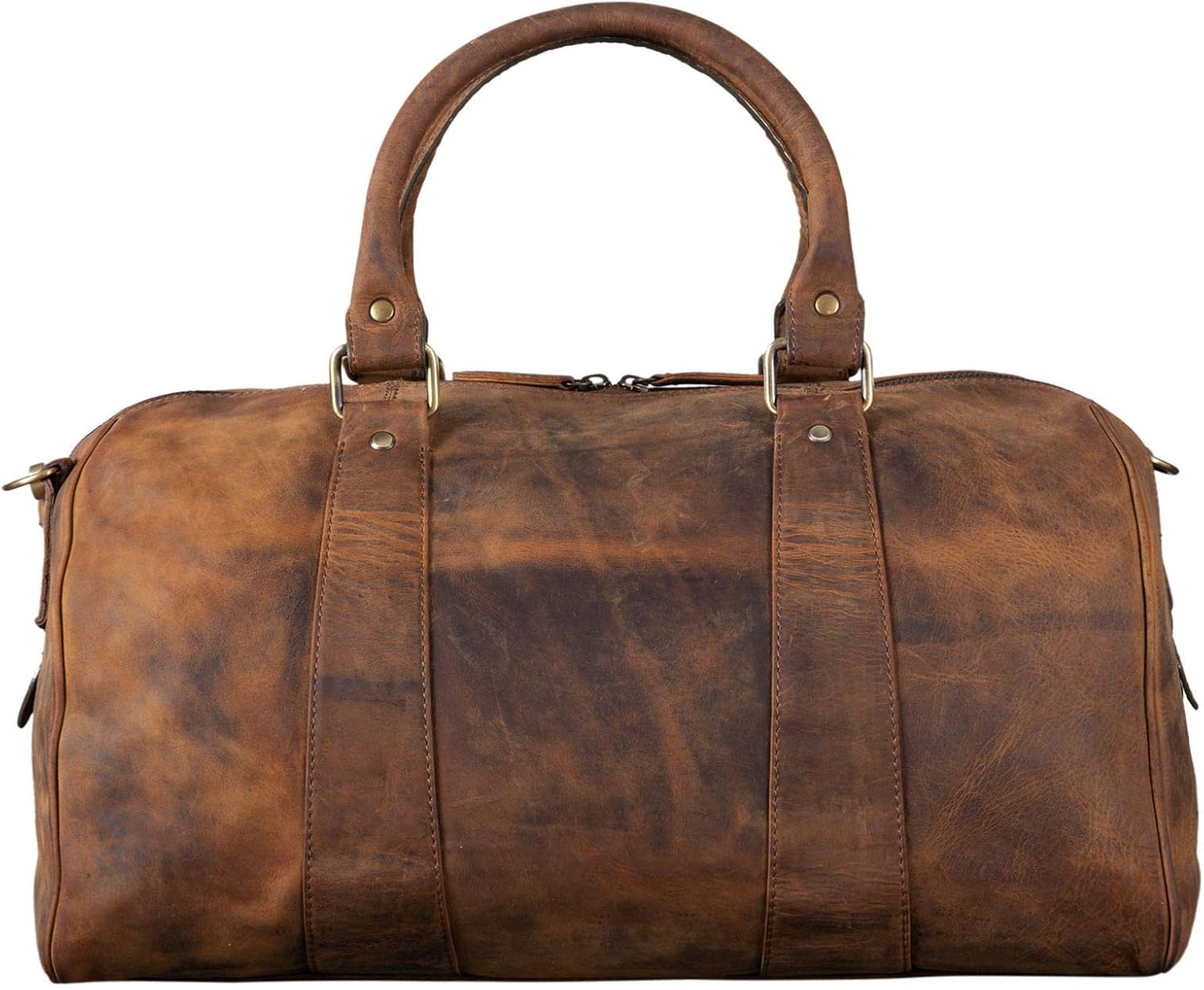 STILORD 'Keanu' Weekend Bag Leather Women Men Vintage Shoulder Bag Travel Bag Cabin Size Handbag for Travelling in Genuine Leather, Colour:Black - Image 4