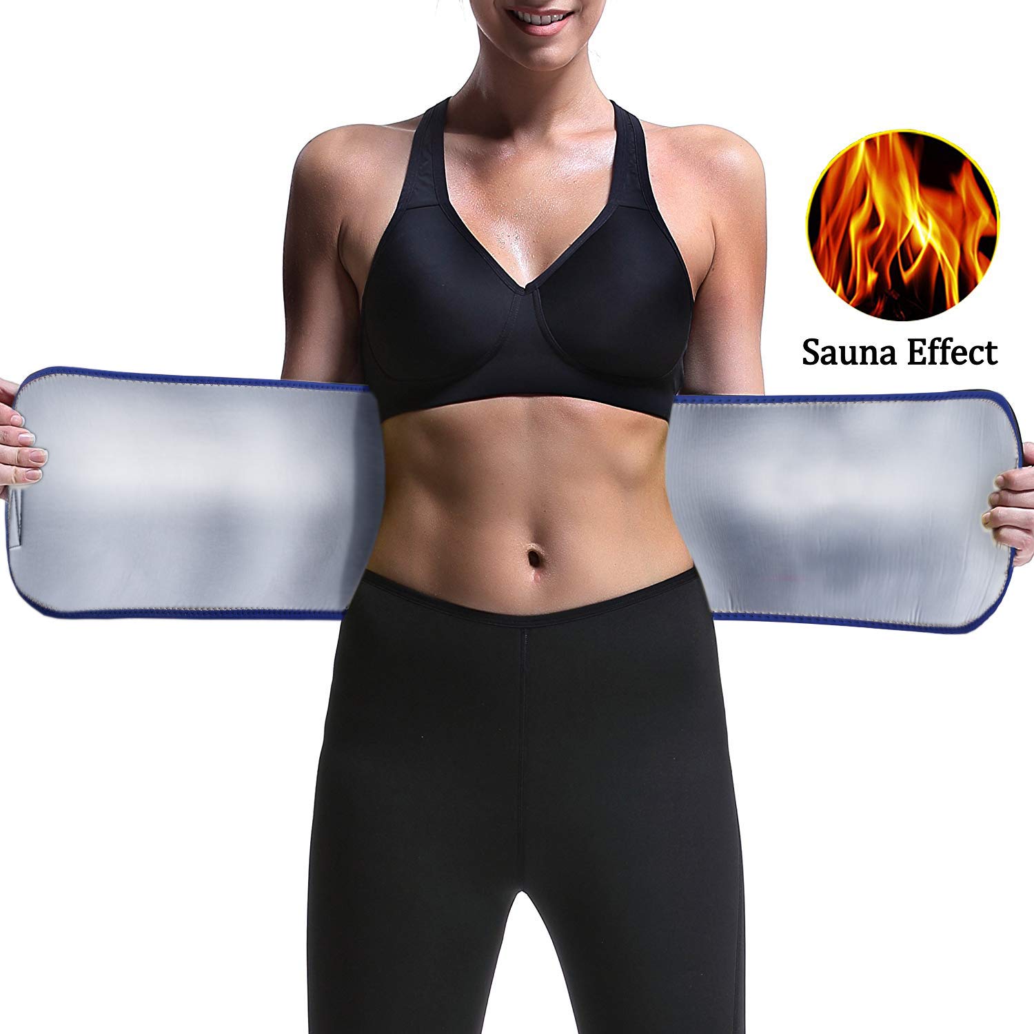 Lampoo Upgrade Sauna Waist Belt For Slimming Sweat Belt Waist Trainer For Weight Loss Workout Fitness Excercise Waist Band